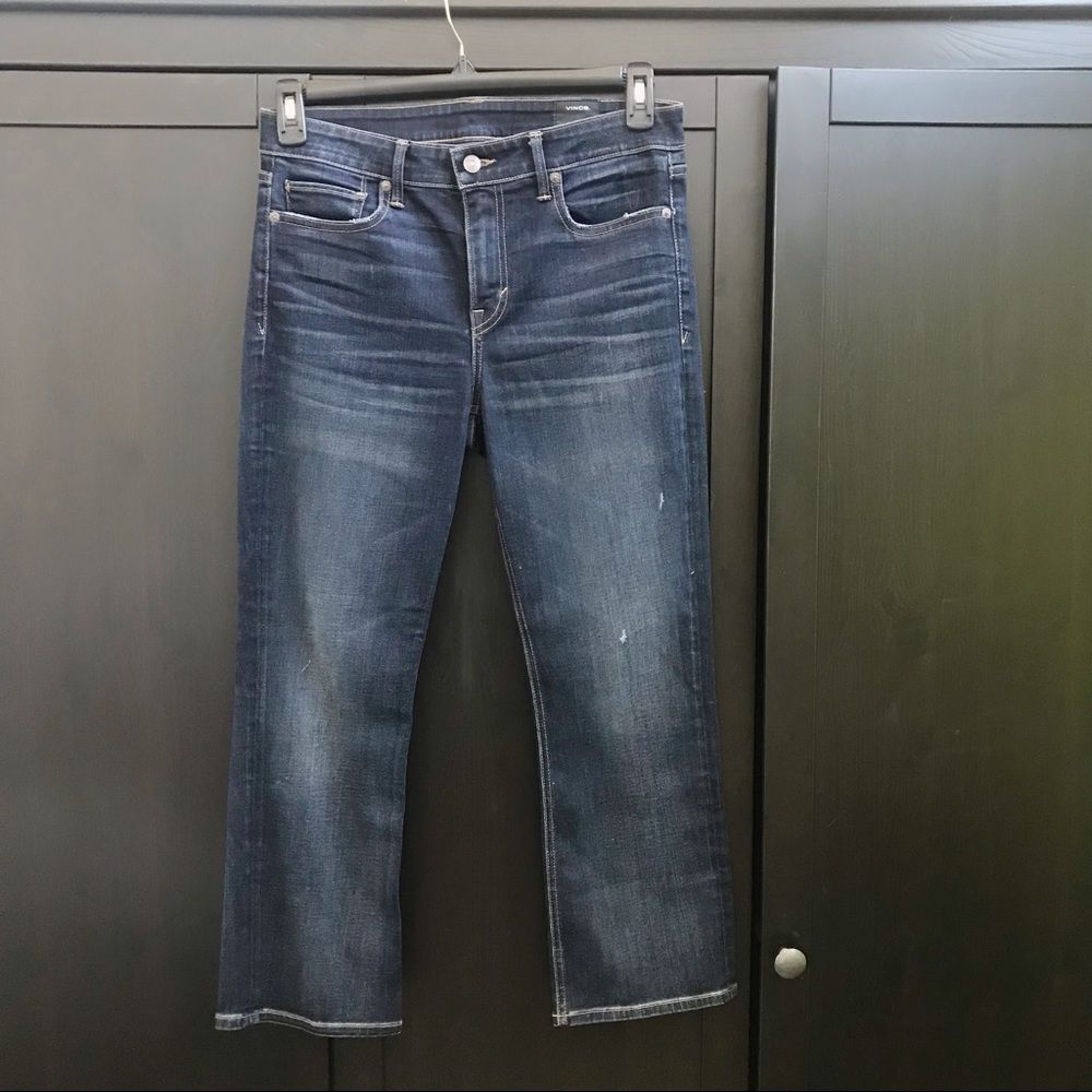Vince Jeans Relaxed Fit Straight Leg Dark Blue Size 28